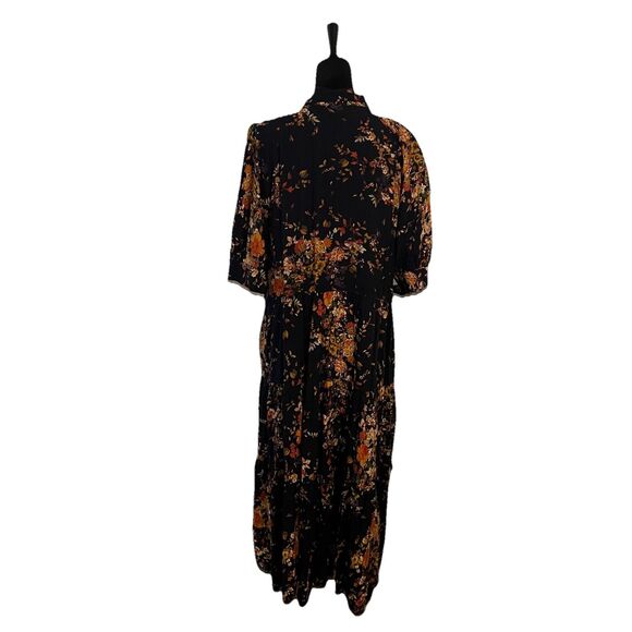 Natural Life Maxi Dress XL Floral  Pockets Tiered Oversized - Picture 2 of 7